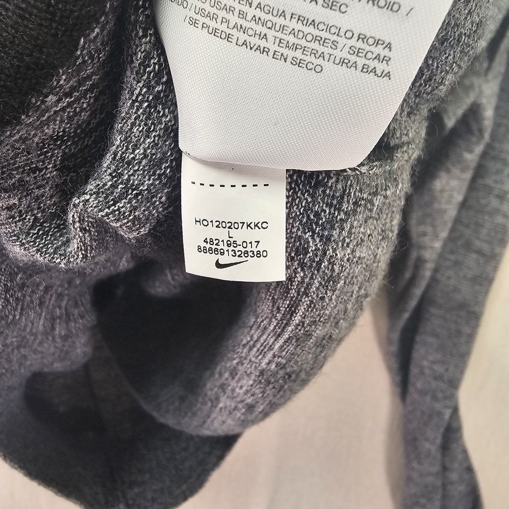 Nike Golf Men's Large Broken Stripe Merino Wool 1/4 Zip Sweater Grey  482195-017 - Picture 10 of 11